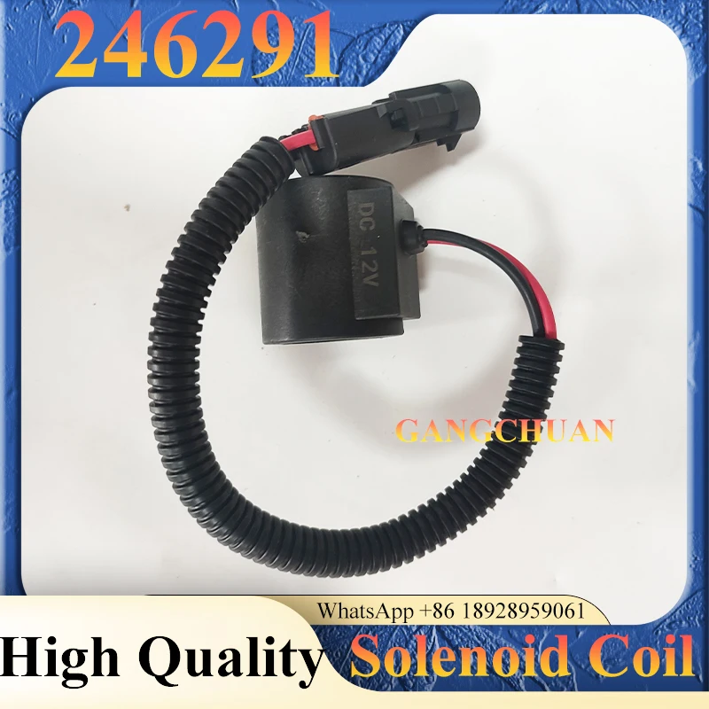 อะไหล่เครื่องยนต์รถขุด โซลินอยด์วาล์ว 246291 12v คอยล์โซลินอยด์วาล์ว