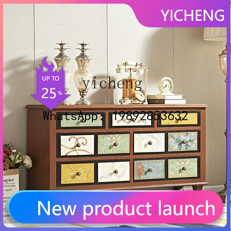 X1  seven-bucket bedroom TV cabinet, living room storage, dining side entrance cabinet, all hand-painted