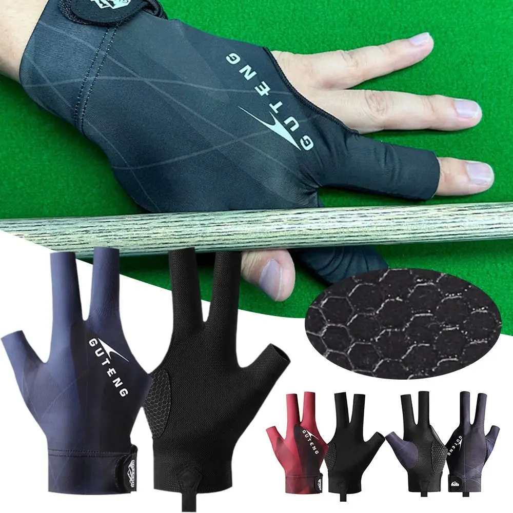 Left and Right Hand Billiards Glove Non Slip Breathable Three Fingers Glove Elastic Billiard Training Gloves Fitness Accessories