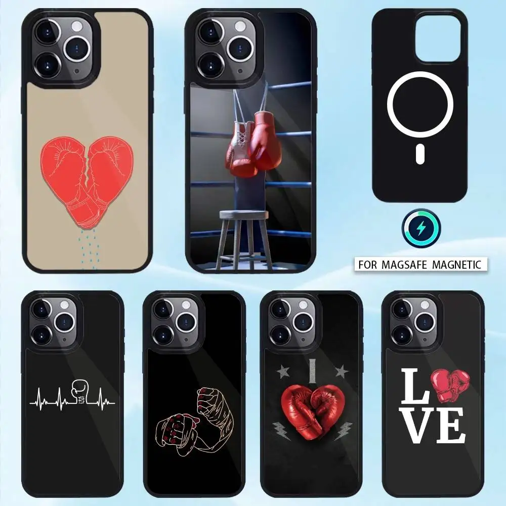 

B-Boxing A-Art G-Gloves Phone Case For iPhone 16,15,14,13,12,Pro,Max For Magsafe Magnetic Wireless Charging