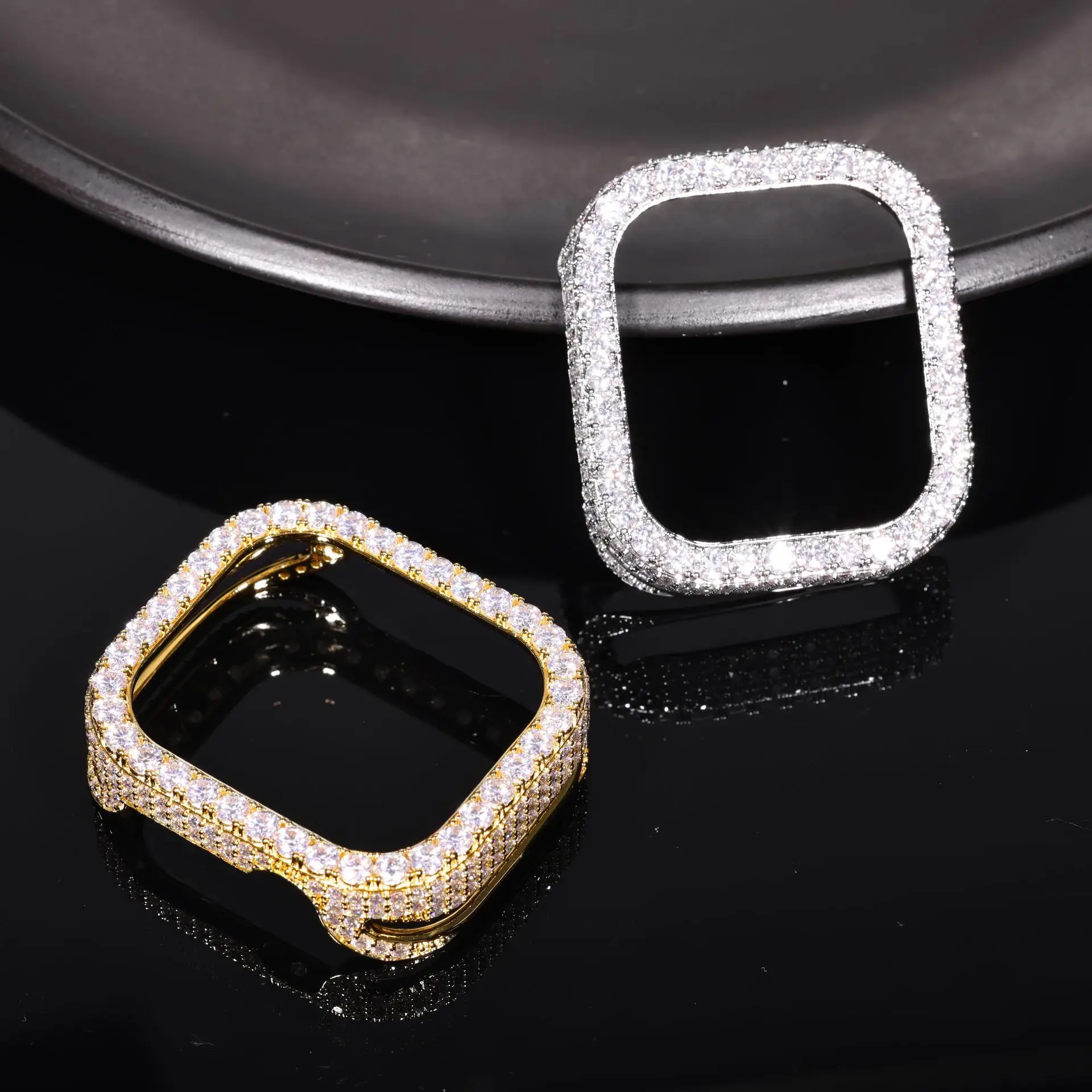 D VVS1 Moissanite Watch Case For App** Watch 42mm With GRA Wrist Diamonds Case Pass Diamonds Tester Hip Hop Rapper Jewelry Gift