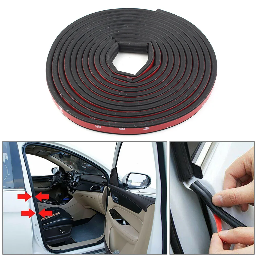 4M 13FT B-Shape Trim Rubber Strip Universal Car Door Edge Seal Hollow Weatherstrip Black