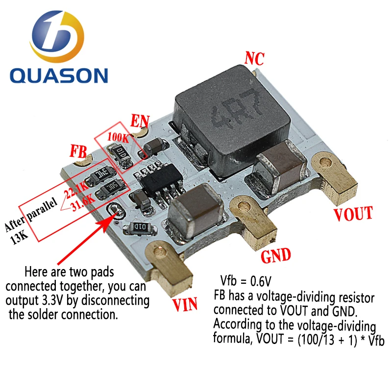 4A Mini DC-DC Buck Converter 6V-16V 9V 12V to 5V 3.3V Step-down Power Voltage Regulator Module Efficiency 98%