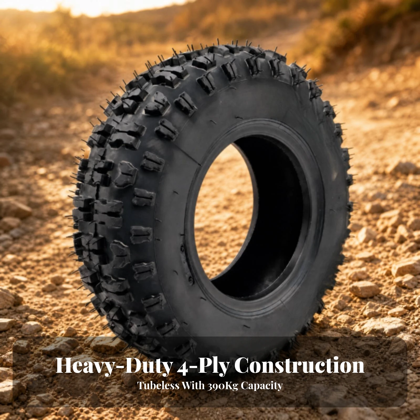 13x5.00-6 Tire Trail Tubeless ATV Tire with Block Pattern Pneumatic Long-Lasting for Loose Uneven Terrain, Recreational Vehicles