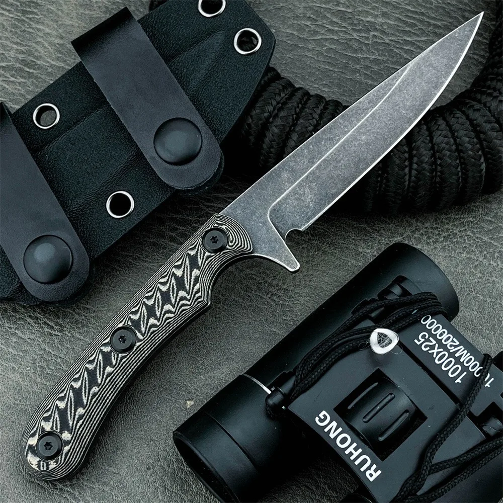 

Durable Outdoor EDC Fixed Blade Knife 7Cr13MoV Steel Blade G10 Handle Outdoor Fishing Camping Hunting Tool with Sheath