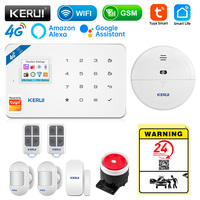 KERUI W184 Tuya Security Protection Smart Home GSM 4G WIFI Alarms Anti Theft Security Alarm System Kit Sensor 6 Languages Garage