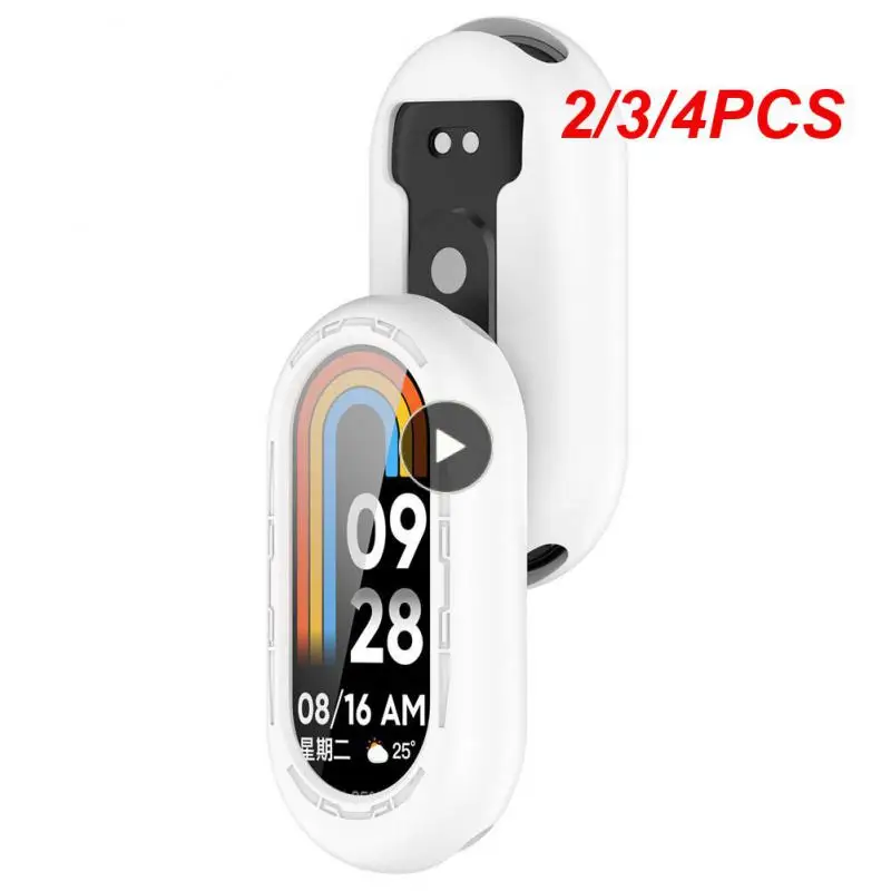 2/3/4PCS Silica Gel Multi Color Selection Easy To Use Silicone 0.005kg Watch Case For Mi Band 8 Waterproof