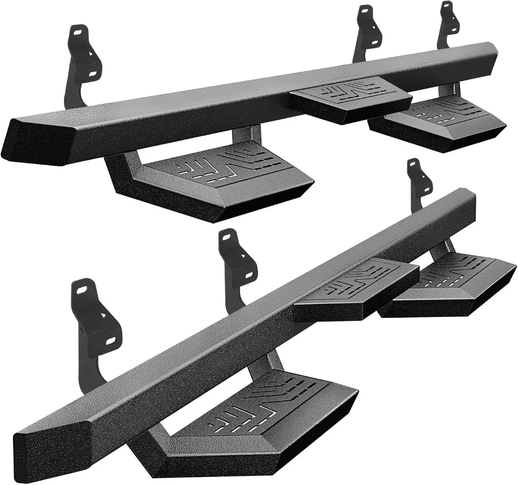 

6" Running Boards for 2015-2025 Ford F-150 SuperCrew Cab 4-Doors 2017-2024 Ford F250 F350 Super Duty Crew Cab Black Carbon