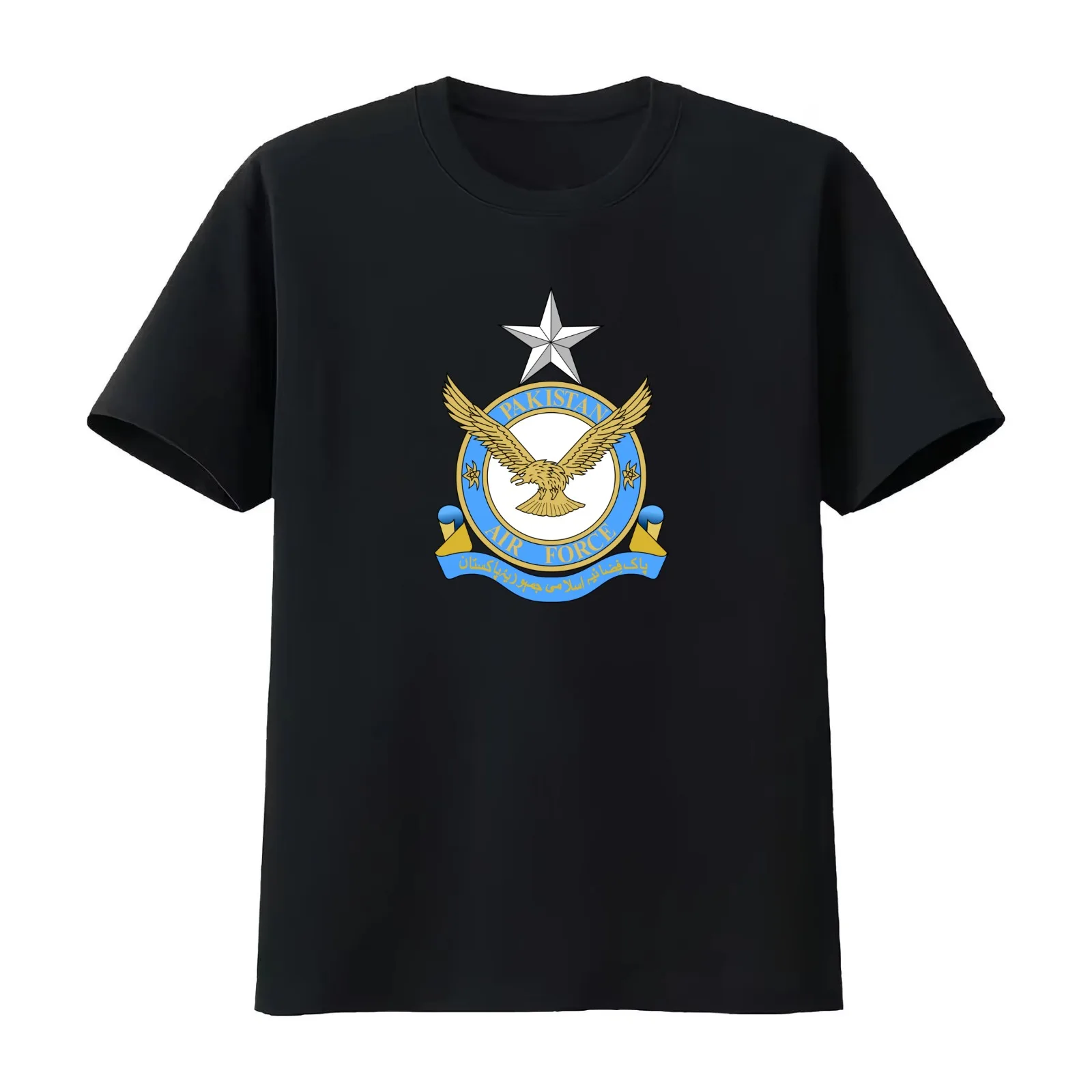 Emblem of Pakistan Air Force T-Shirt Summer Casual Cotton Tee Oversized Streetwear Tops Vintage Graphic Print 100% Cotton