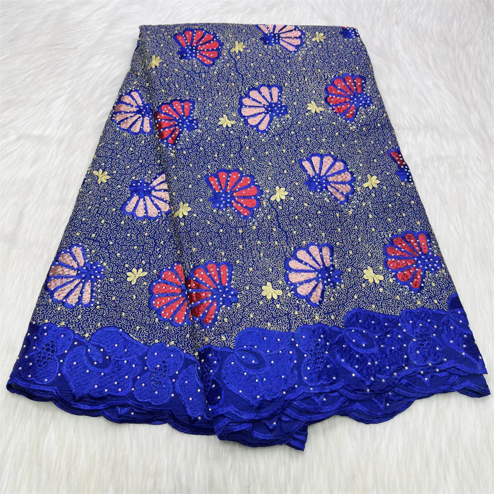 

Мягкая хлопковая тюлевая ткань 2025 года, вышитая 5 ярдов, экологически чистая кожа, высокое качество, швейцарская вуаль, кружево в Швейцарии CT1571