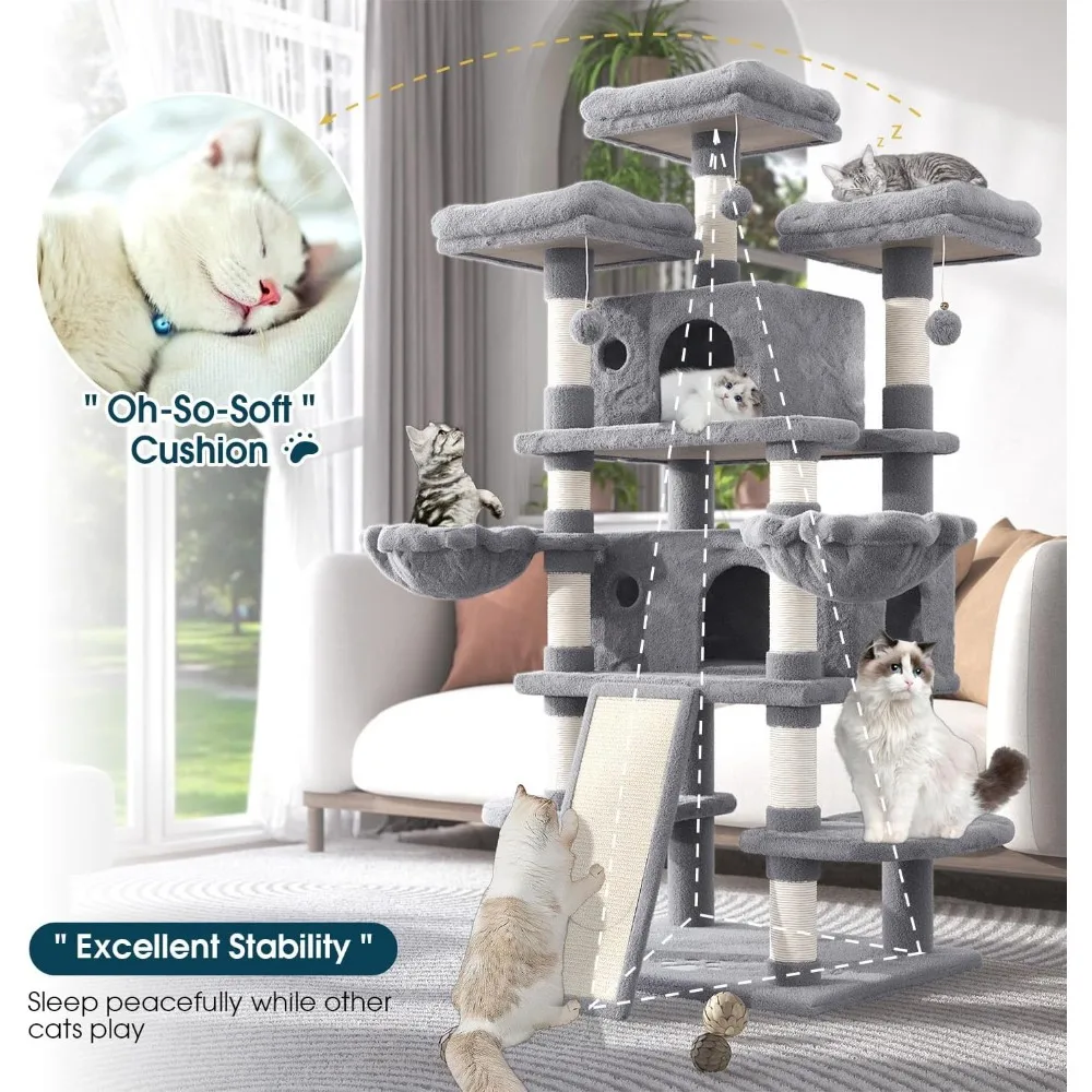 68" Multi-Level Cat Tower 3