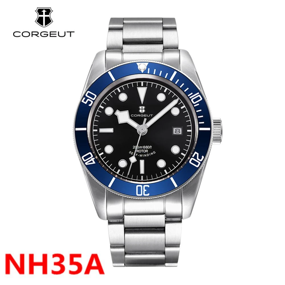 

Luxury Corgeut Brand Men NH35 Automatic Mechanical Watch Military Luminous Sport Swim Relogio Sapphire Mechanical Wrist Watches
