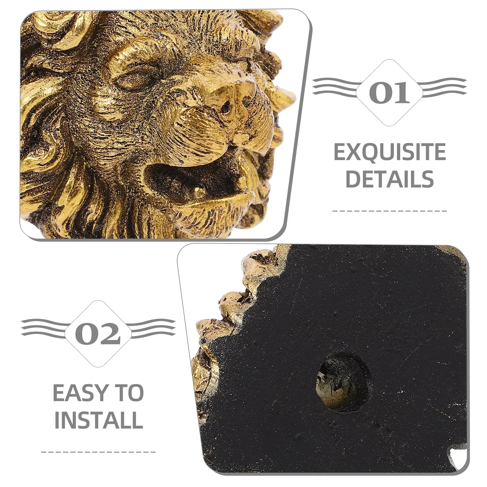 2Pcs Wall Mounted Lion Head Fountain Nozzle Resin Outdoor Decorative Water Spitter for Garden Wall Fountain Patio Backyard