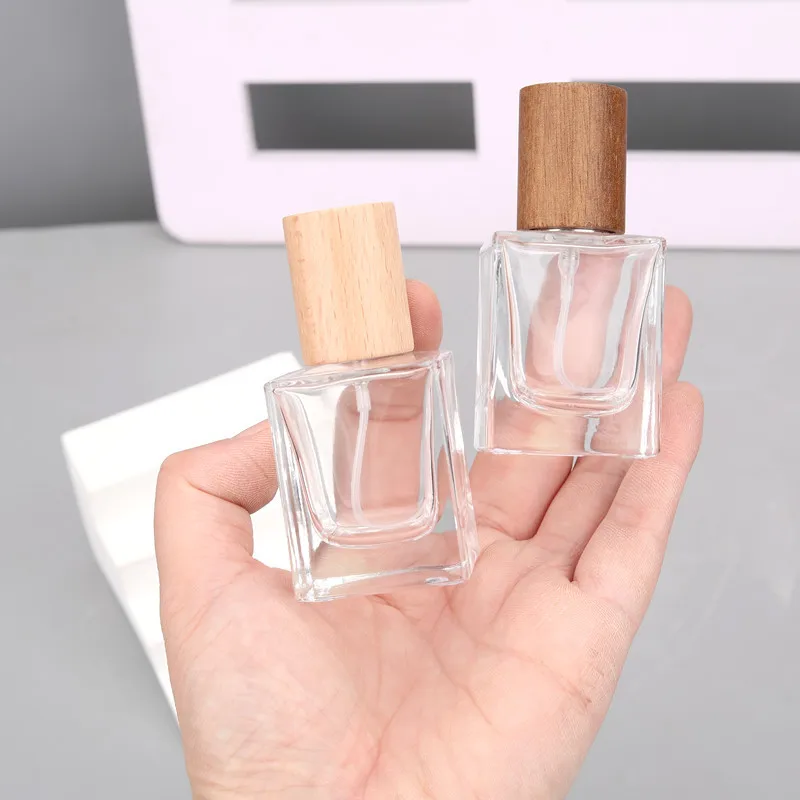30ML Square Glass Perfume Spray Bottle Portable Refillable Empty Perfume Dispenser Bottle  Travel Replacement Cosmetic Container