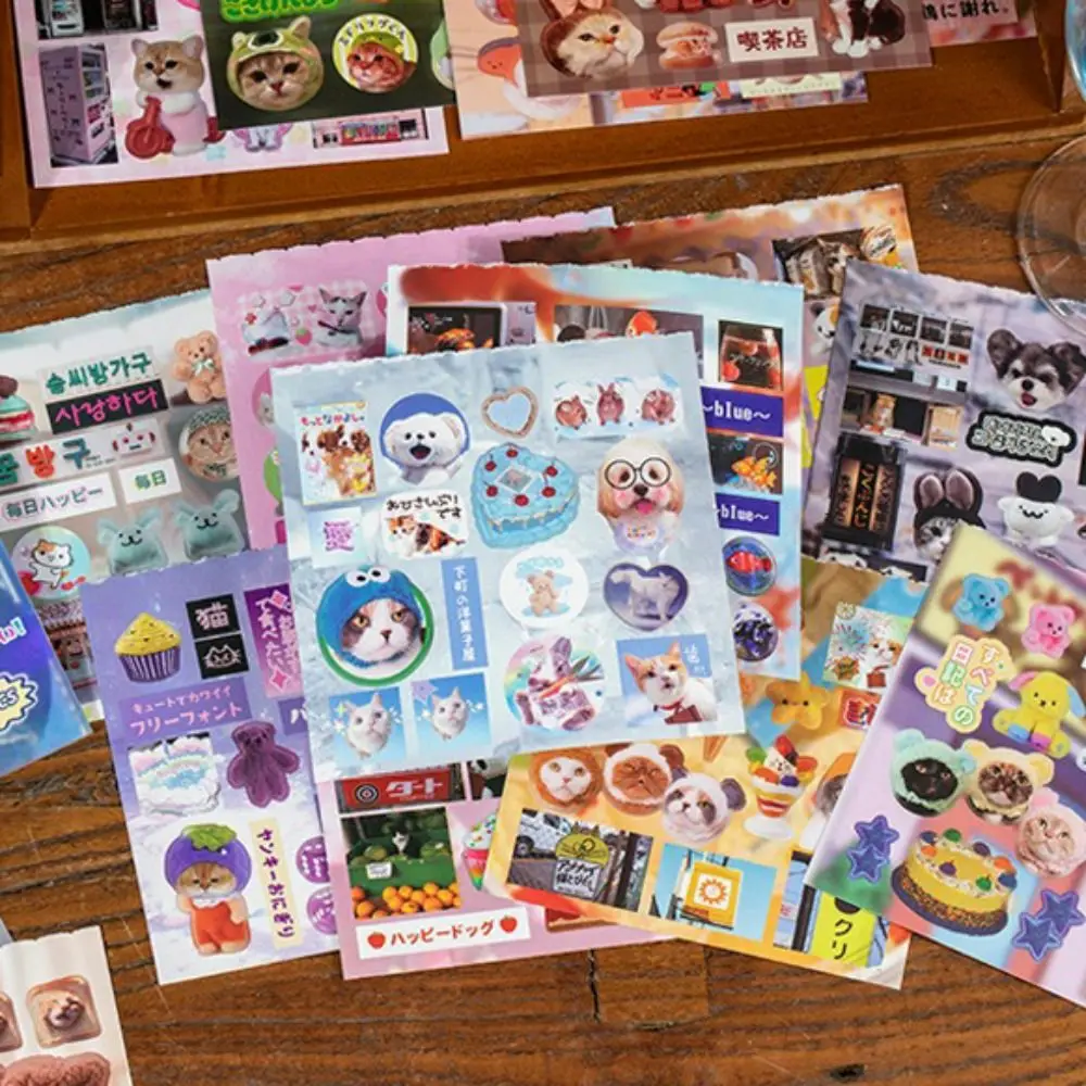 20Sheets/Pack Art Paper Foods Decorative Sticker DIY Back Adhesive Scrapbooking Handbook Sticker Cartoon Material Phone Stickers