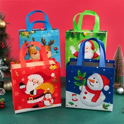 StoBag, Merry and Bright, Christmas Non Woven Bags, Santa Claus, reindeer, snowflake, Packing for Gift, Reusable, 12/30pcs