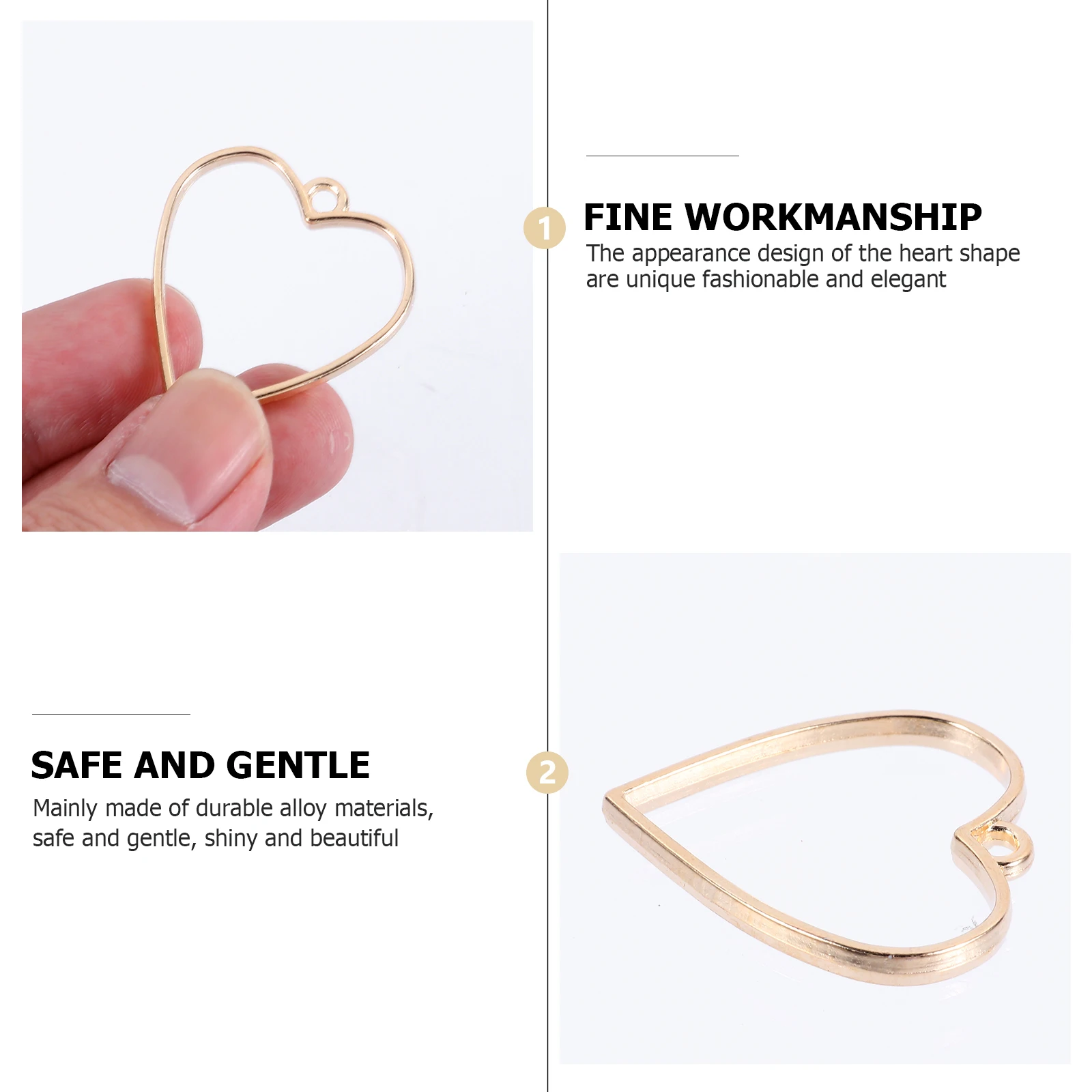 

20 Pcs Heart Pendant Accessories Crafting Hollow Charms Diy Pendants Necklace Empty Alloy Blank Shaped Necklaces