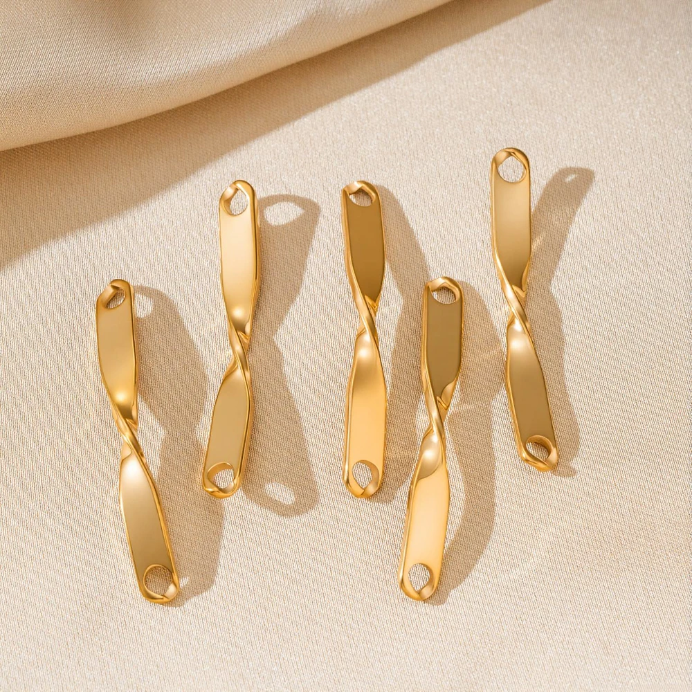 5 Stück Edelstahl-Drehverbinder in Rechteckform für DIY-Halsketten, Armbänder, Schmuckherstellungszubehör – Detail 2