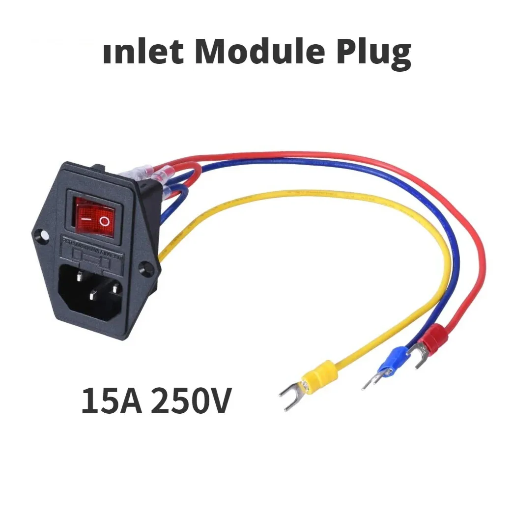 

10A/15A 250V Кулисный переключатель Модуль впуска розетки - включение/выключение с проводкой 18 AWG 3-контактный предохранитель для электрической проводки