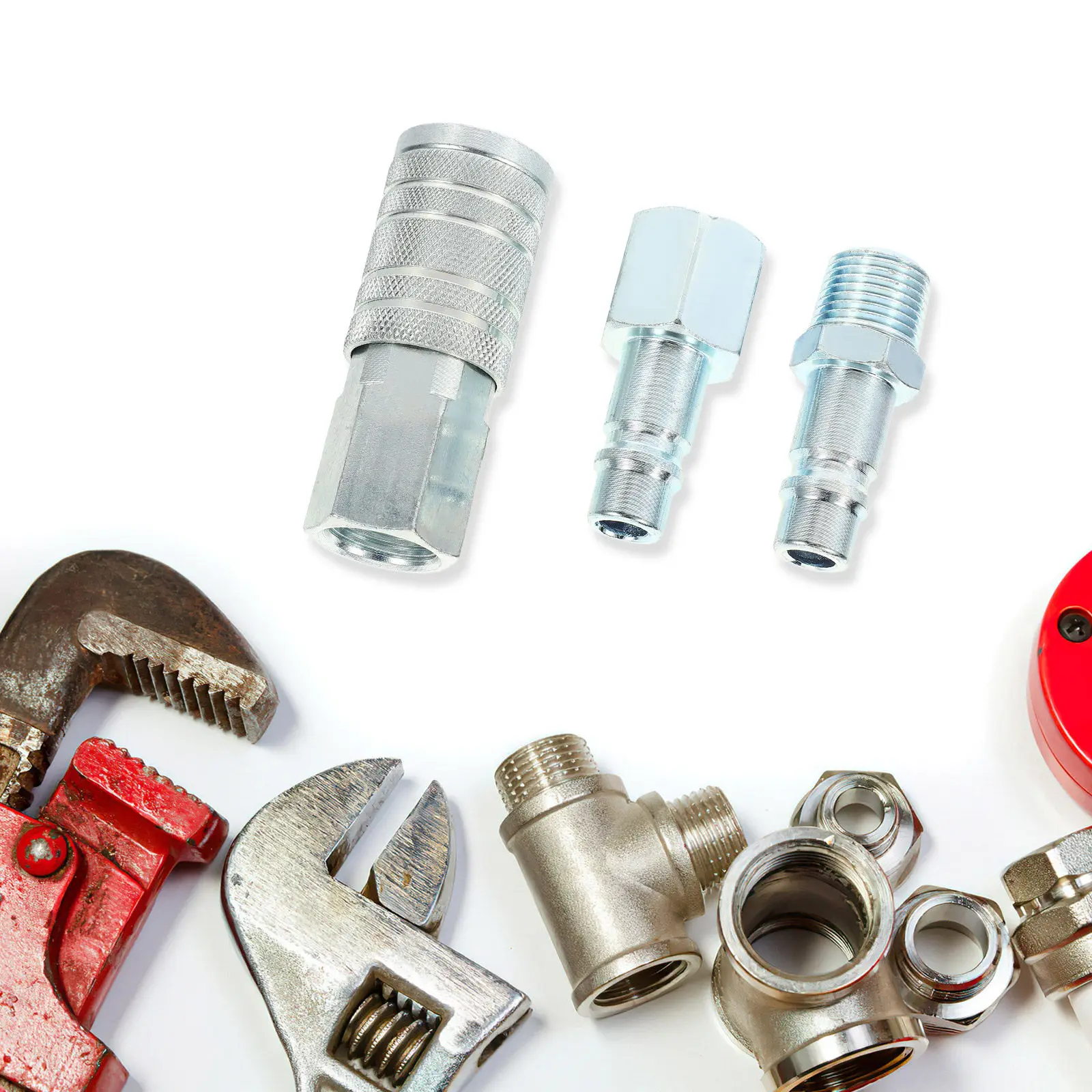 3pcs Quick Connect Iron Straight Barb Fitting for Hose Repair, PEX Plumbing, RV Pipe Connector