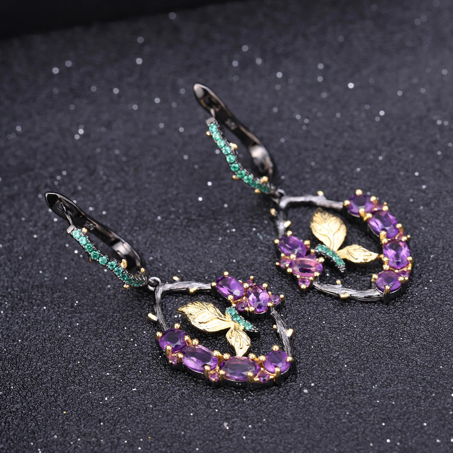 genuine Luxury brand real jewels Secret Garden Designer Natural Wind Butterfly Design s925 Sterling Silver Earrings high quality