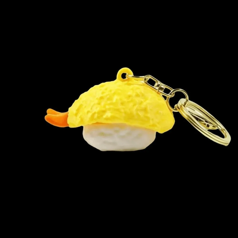 Gifts PLA Sushi Clicker Keychain Realistic Sushi Clicking Sushi Fidget 3D Printed Handheld Nigiri Sushi Keychain Stress Relief