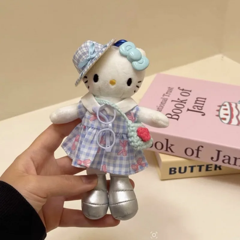 Sanrio perna longa menina estilo antigo médio chaveiro de pelúcia pingente mochila diária acessórios de moda personalizados