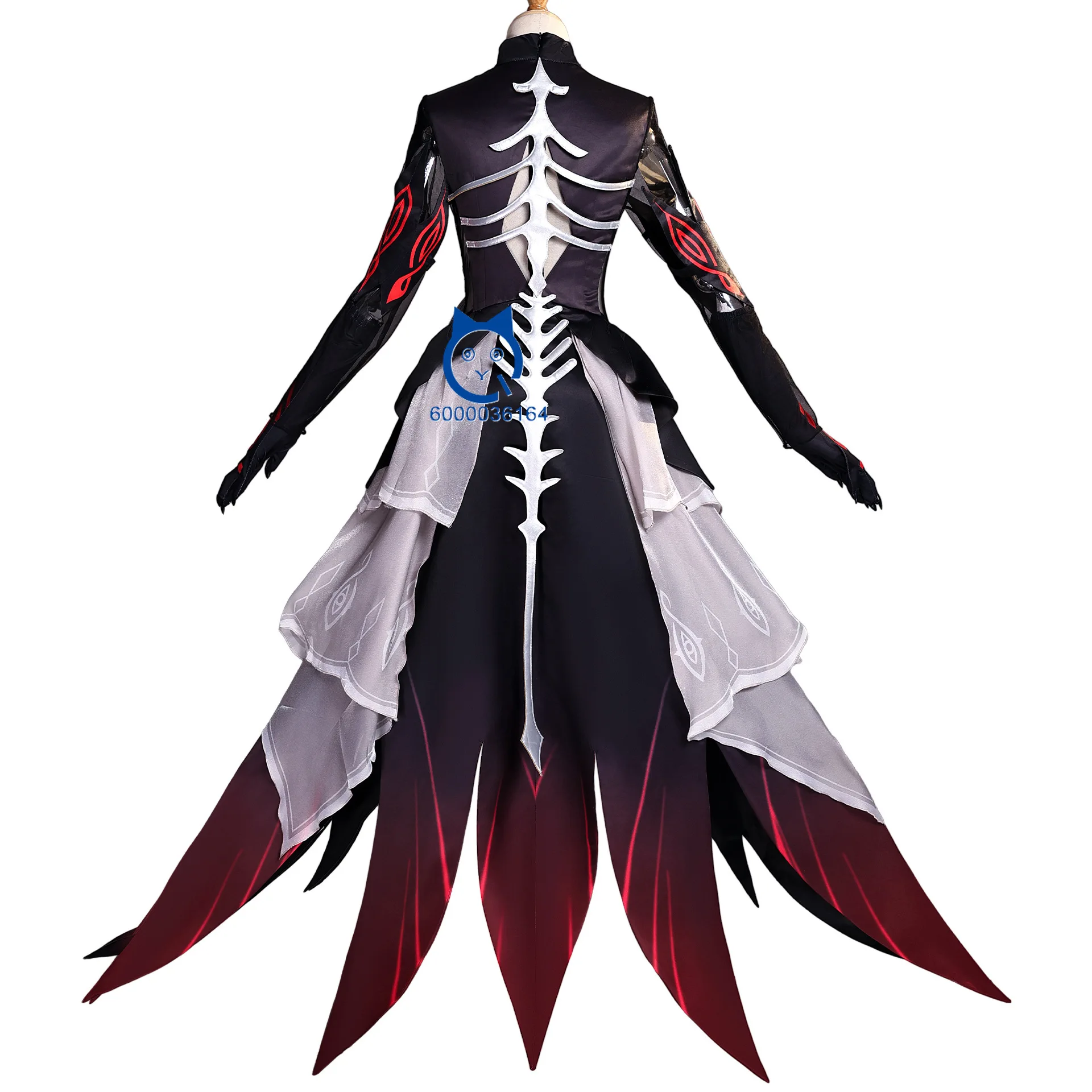 أزياء شعبية جينشين إمباكت التأثيرية أزياء أنيمي رونوفا للعب الأدوار مجموعة كاملة فستان أسود وأحمر للنساء حفلة كوميك كون #5