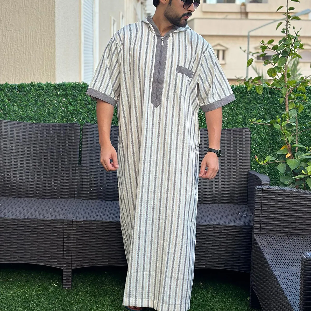 Abaya musulmano arabo per uomo abito tradizionale abbigliamento dashiki jubba thobe abito da sera moda caftano veste 2025