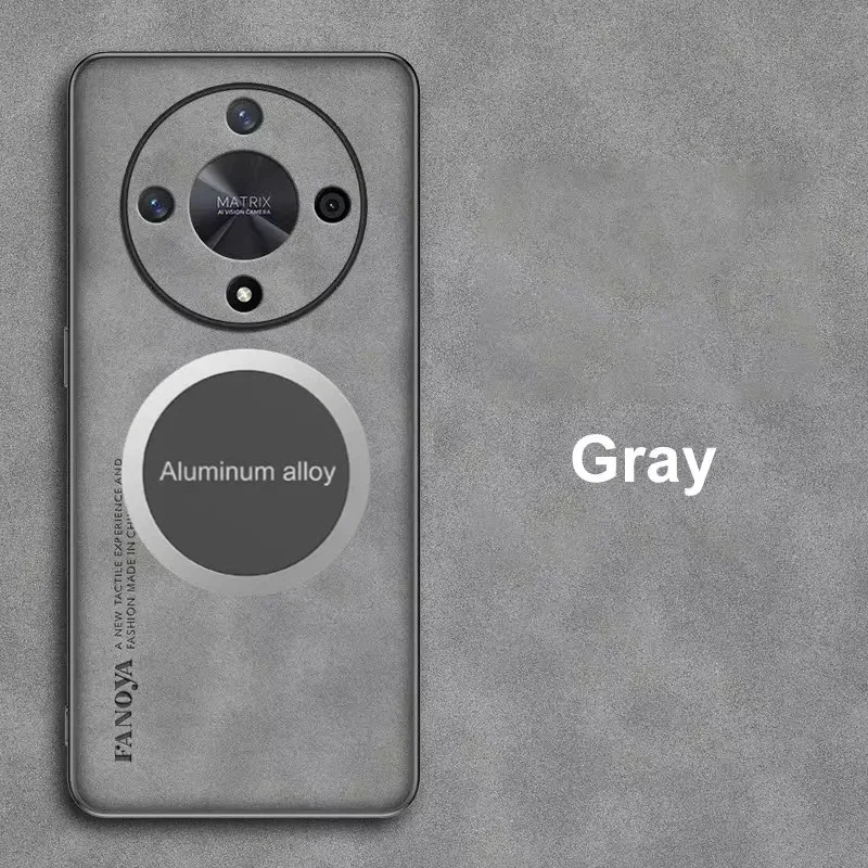 حافظة جلدية فاخرة من جلد الغنم لهاتف هواوي هونور ماجيك 6 7 5 لايت 5 جرام X9C X9a X9b حامل مغناطيسي للسيارة غطاء خلفي كلاسيكي للرجال Funda