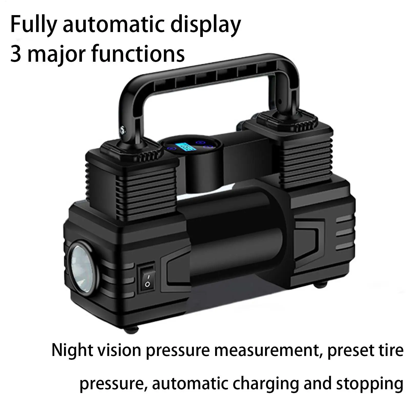 タイヤインフレーター 12V 電動コンプレッサー ツール 車両用エアポンプ デジタル圧力計付き 車 自転車 バイク トラック 自動車用