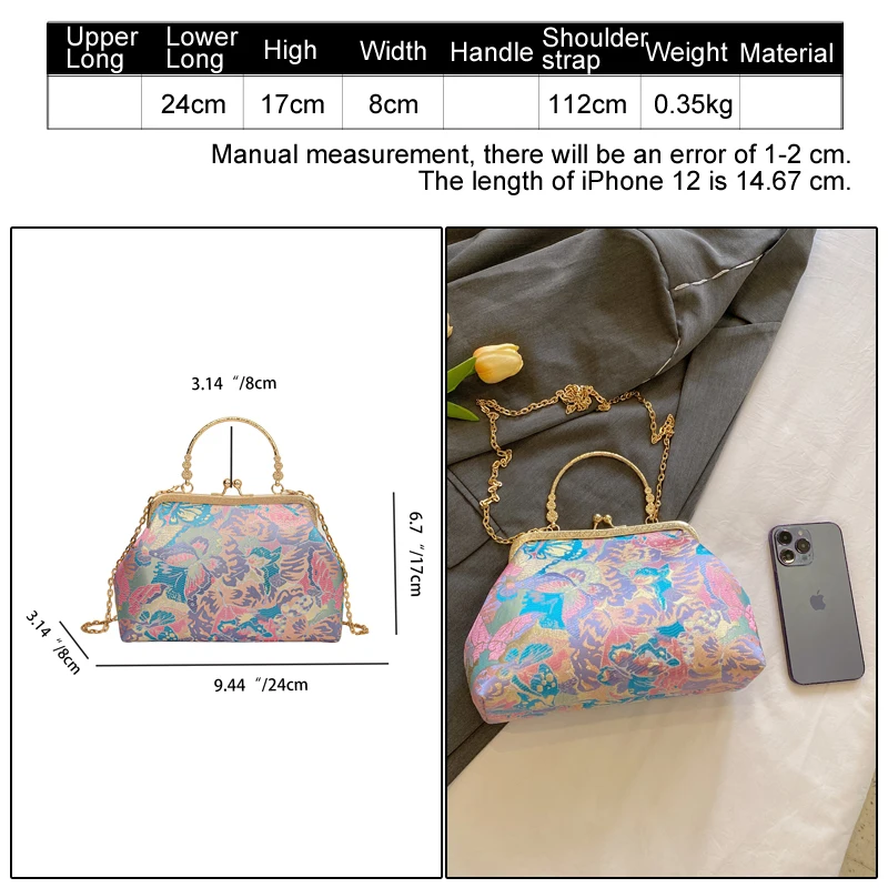 PROM Clutch bag for women Sparkly Girl Handbag trend multicolored Embossed butterfly shoulder bag Luxury Banquet crossbody bag