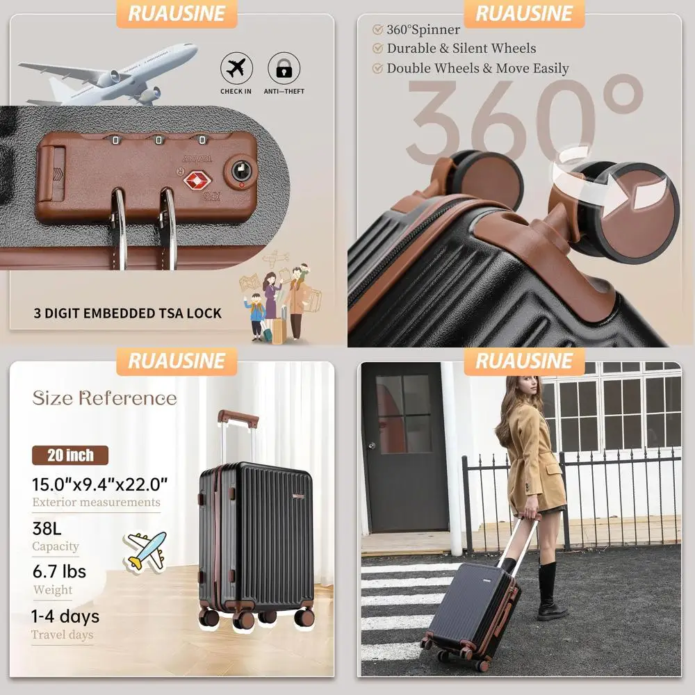 Bagagli Spinner Compact Hardshell con lucchetto TSA per viaggi aerei