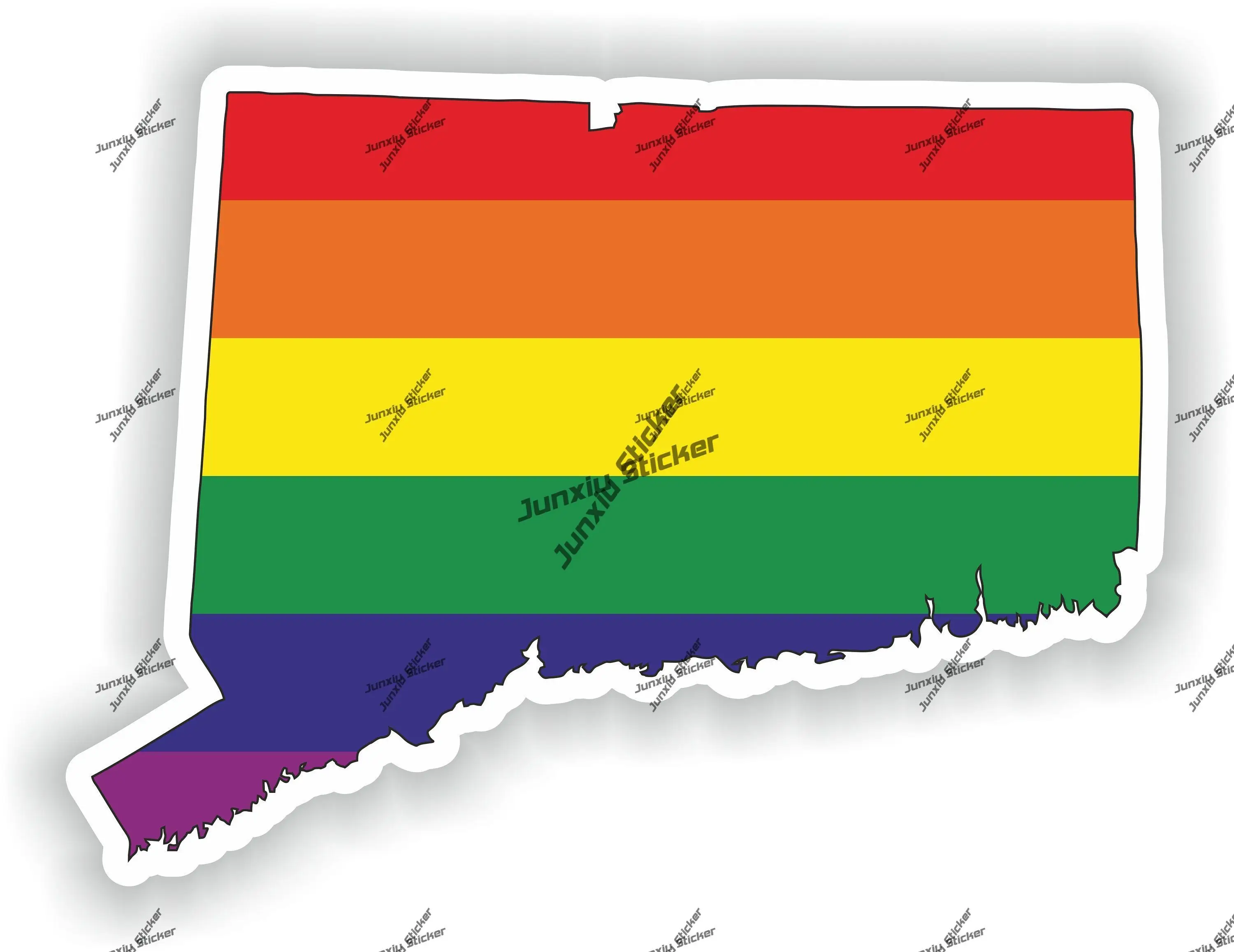 

Connecticut Gay Rainbow Sticker for Car SUV Laptop Book Fridge Guitar Motorcycle Helmet ToolBox Truck Cover Scratches Decoration