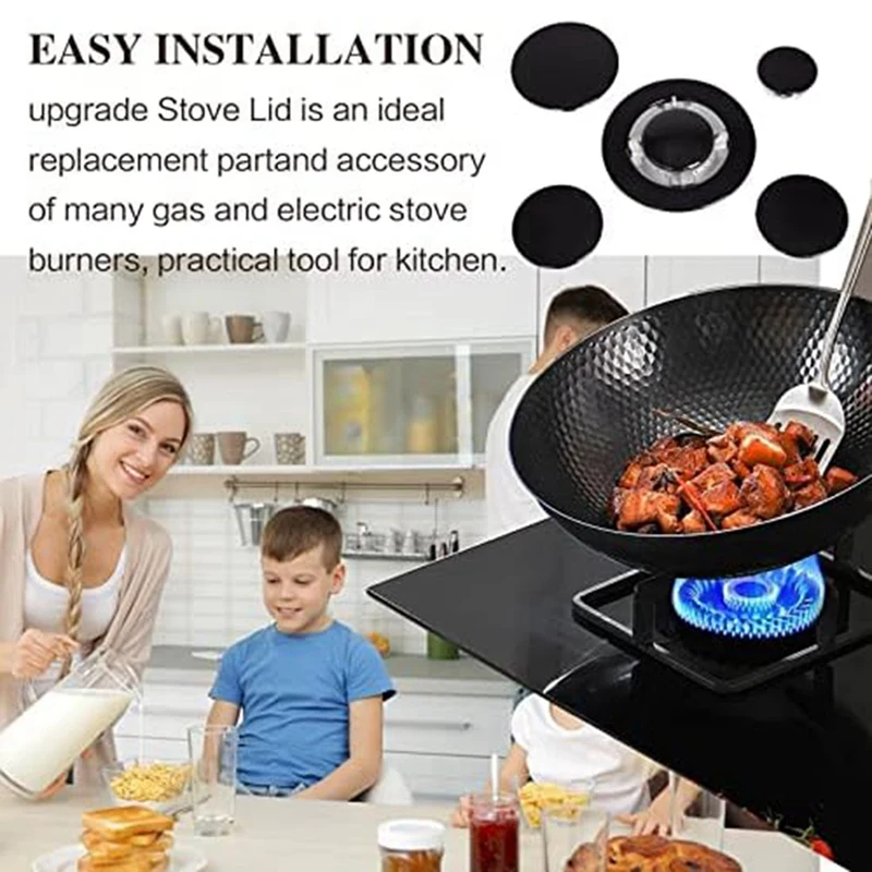 Upgrade Cooker Hat Set Oven Gas Hob Burner Crown Flame Cap Cover As Shown For Kitchen Fit For SABAF Stove Handles Lid Kit