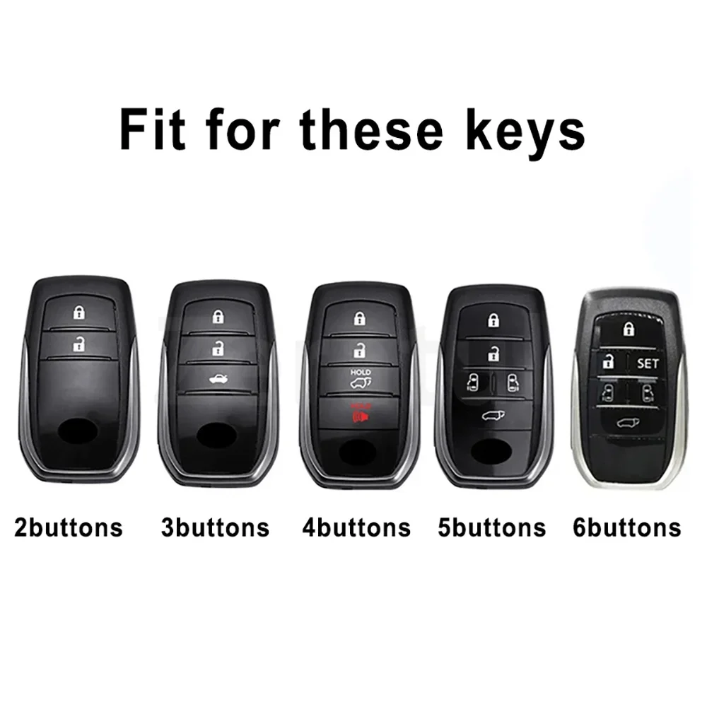 Shell Fob Holder For Toyota Yaris Mirai Hilux Venza Sienna Corolla Cross Prius Tundra Highlander Car Key Fob Case Cover Keychain