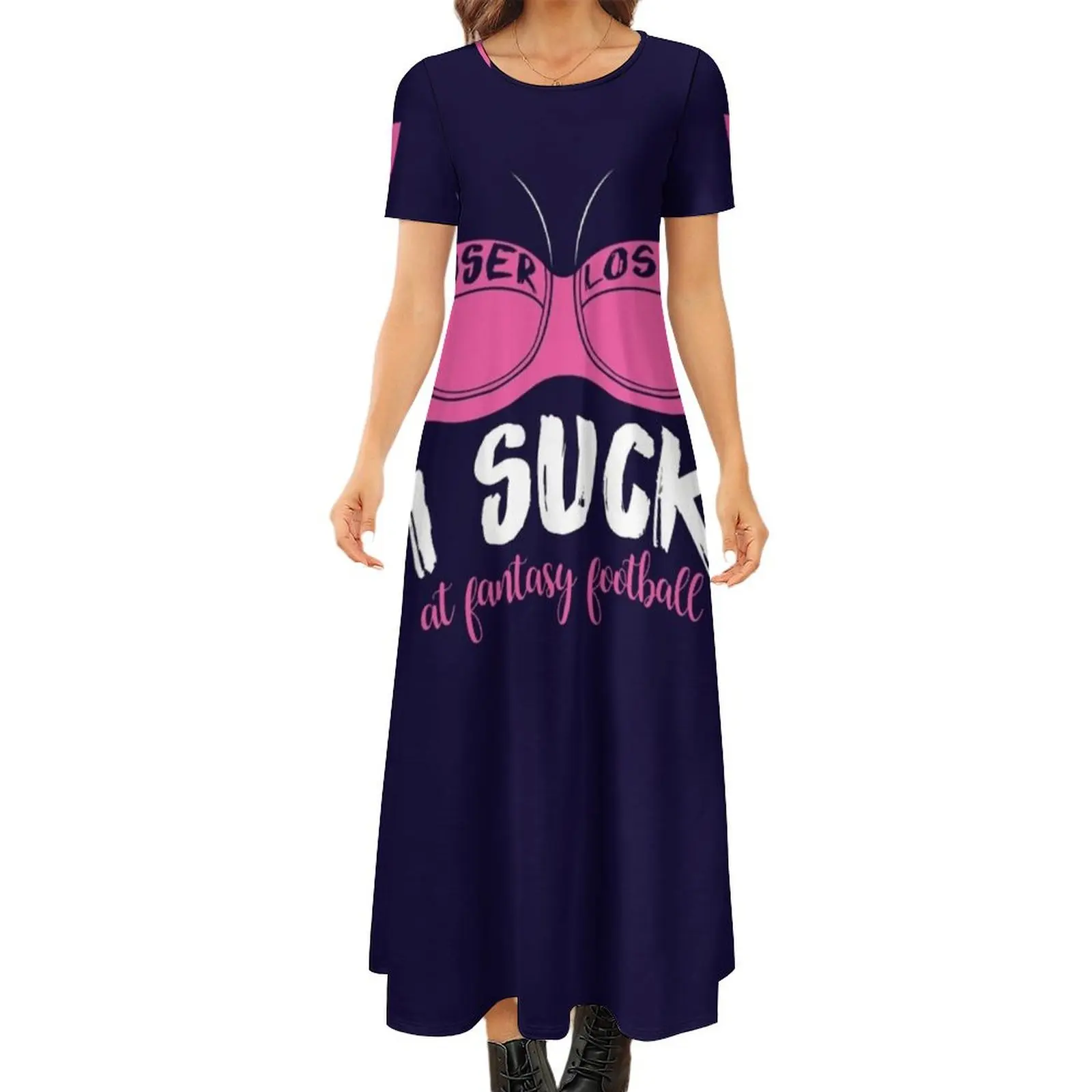 

I Suck At Fantasy Football Gift Round Neck Short Sleeve Dress dress summer women clothes