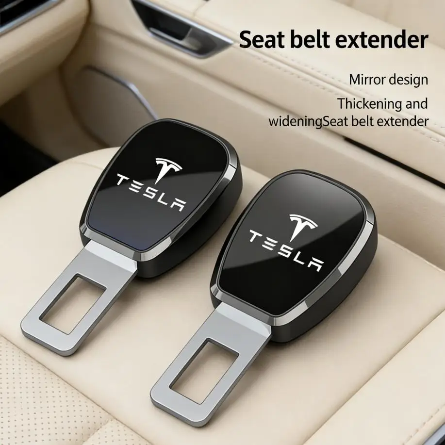 Extensor de Cinturón de Seguridad para Auto, Hebilla de Aleación, Correa de Seguridad para Tesla Model 3 Y S X Cybertruck Juguete Roadster