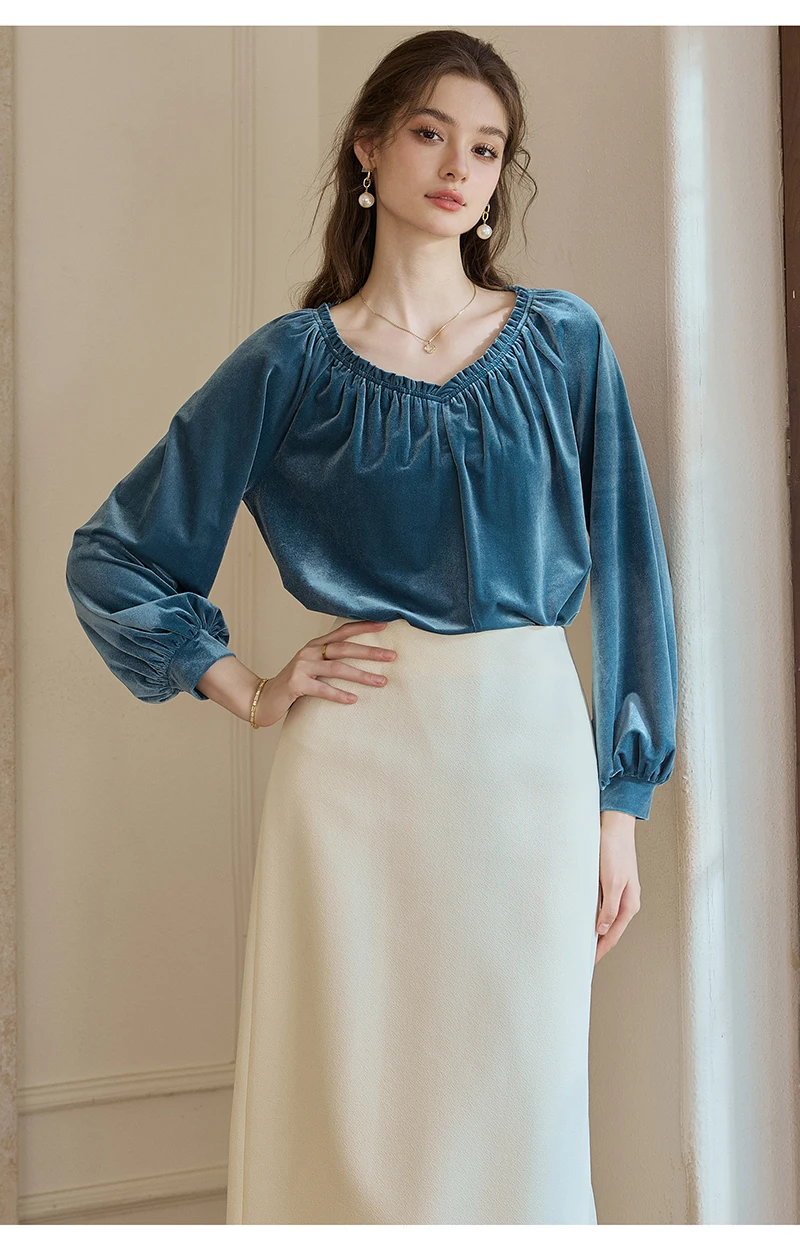 Luxurious Silk and Velvet Women's T-shirts, Fashionable Urban Casual Street Wear, Loose Large Size, Comfortable Women's Clothing