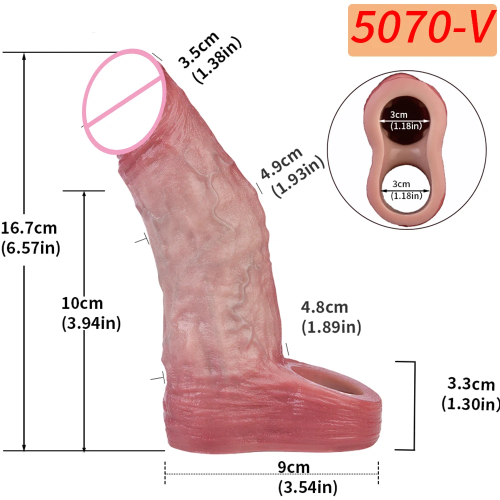 SXXY Super Lifelike Vibration Hollow Penis Cover насадка на член Flexible Silicone Male Dick Extender Adult Erotic Vibrator Toy