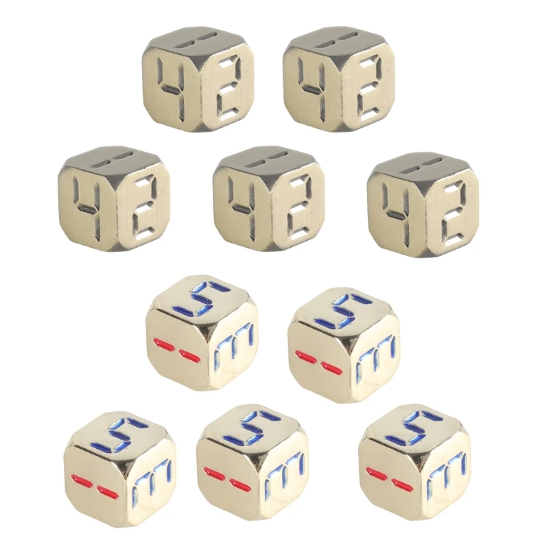 Game Playings Rounded Block Math Teaching Educational Toy Dices Small Colorful Alloys Six Sided Dices Cubes with Number