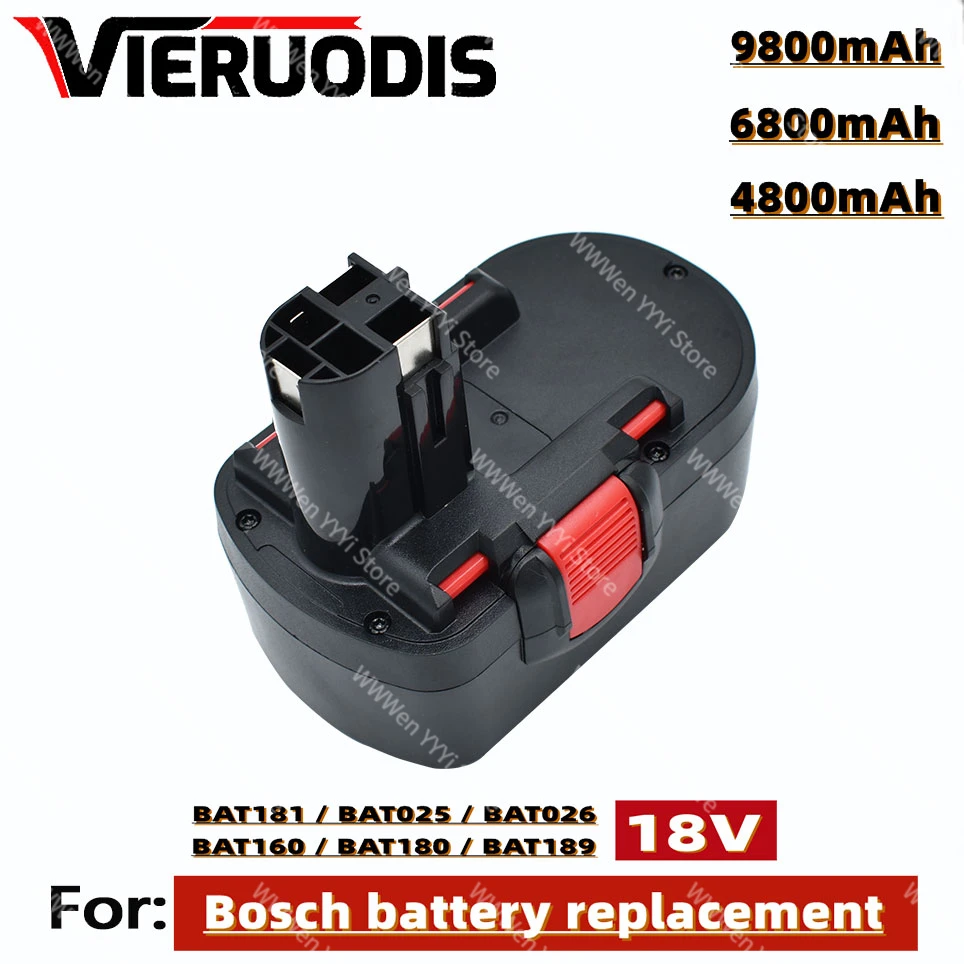 

For Bosch 18V 6.8Ah 9.8Ah Battery Compatible with For Bosch BAT181 BAT025 BAT026 BAT160 BAT180 BAT189 PSR 18 VE-2 GSR VE-2 GSB