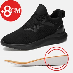 VERKTAKA Casual Sneakers Men Elevator Shoes Heightening Shoes Men 6CM Increase Shoes Height Increase Insole 8CM Taller Shoes