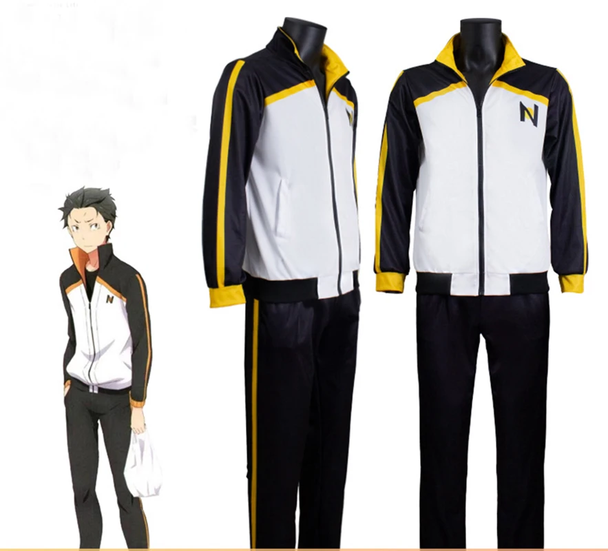 Anime Re: Zero Kara Hajimeru Isekai Seikatsu Natsuki Subaru Costume Cosplay Hoodie Set Halloween Party Sportswear Uniform Suit