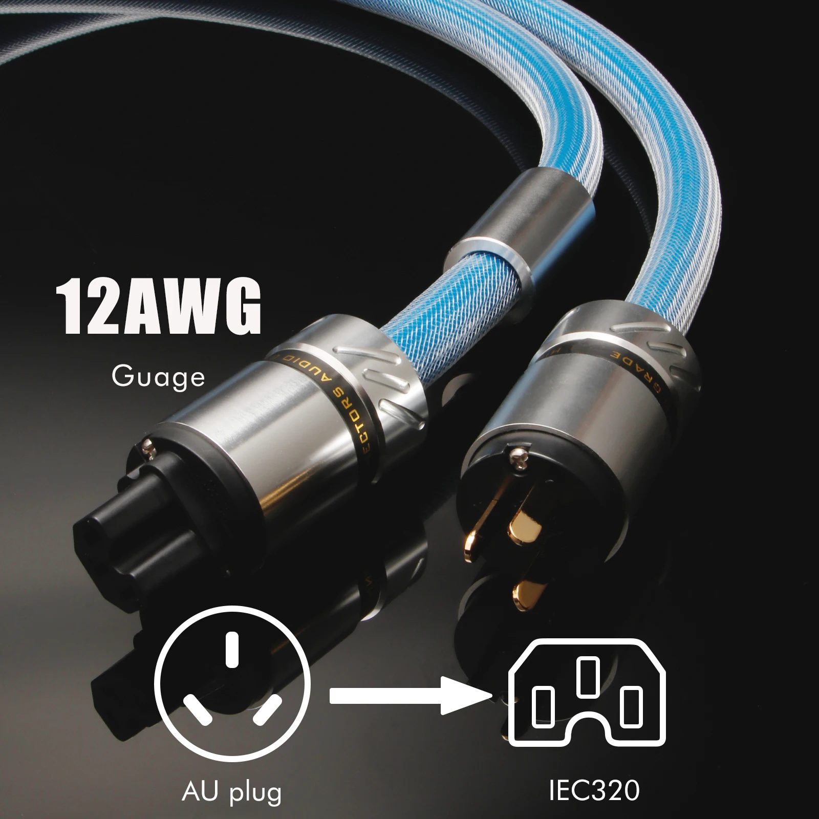 HIFI-stroomkabel Audiofiele HiFi EMC-afscherming AC-stroomkabel Verzilverd EU/US-stroomkabel EU schuko-stroomkabel