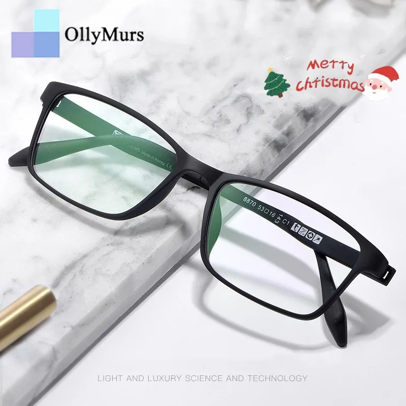 

OLLYMURS Бизнес Современные TR90 Сверхлегкая квадратная оптическая оправа Удобные очки для близорукости по рецепту для мужчин и женщин Очки
