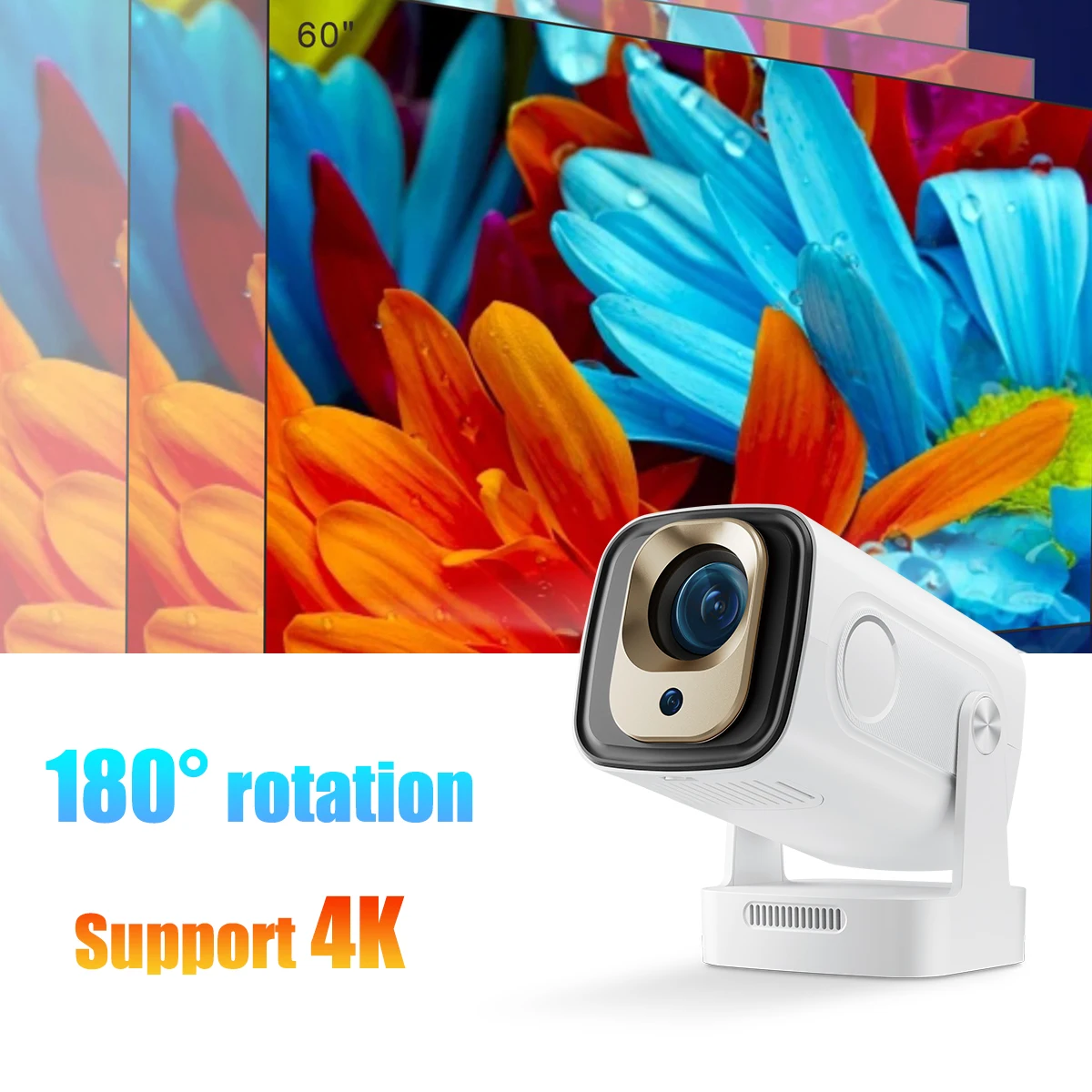 

HY260Pro Smart Projector Auto Focus Support 4K Android 11 Dual Wifi6 Quad-core Allwinner H713 1080P Home Cinema Outdoor Projetor