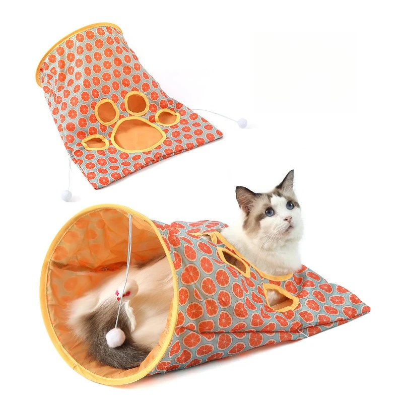 

Crinkle Cat Tunnel Toy with Teaser Wand Self-Play Cat Toy Set for Boredom Relief Energy Release Indoor Fun for Active Kittens