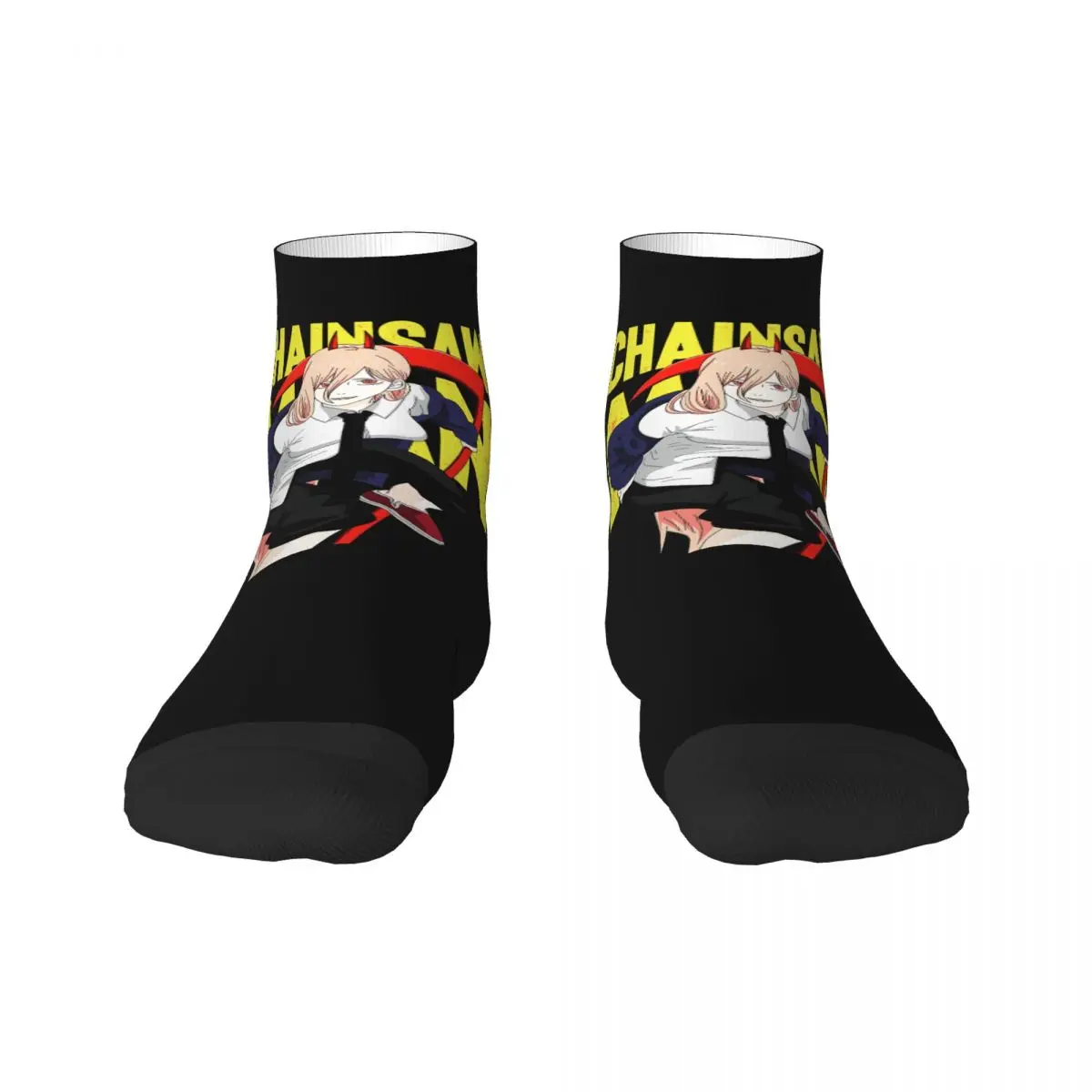 Kawaii Printed Chainsaw Man Power Socks for Women Men Stretchy Summer Autumn Winter Crew Socks