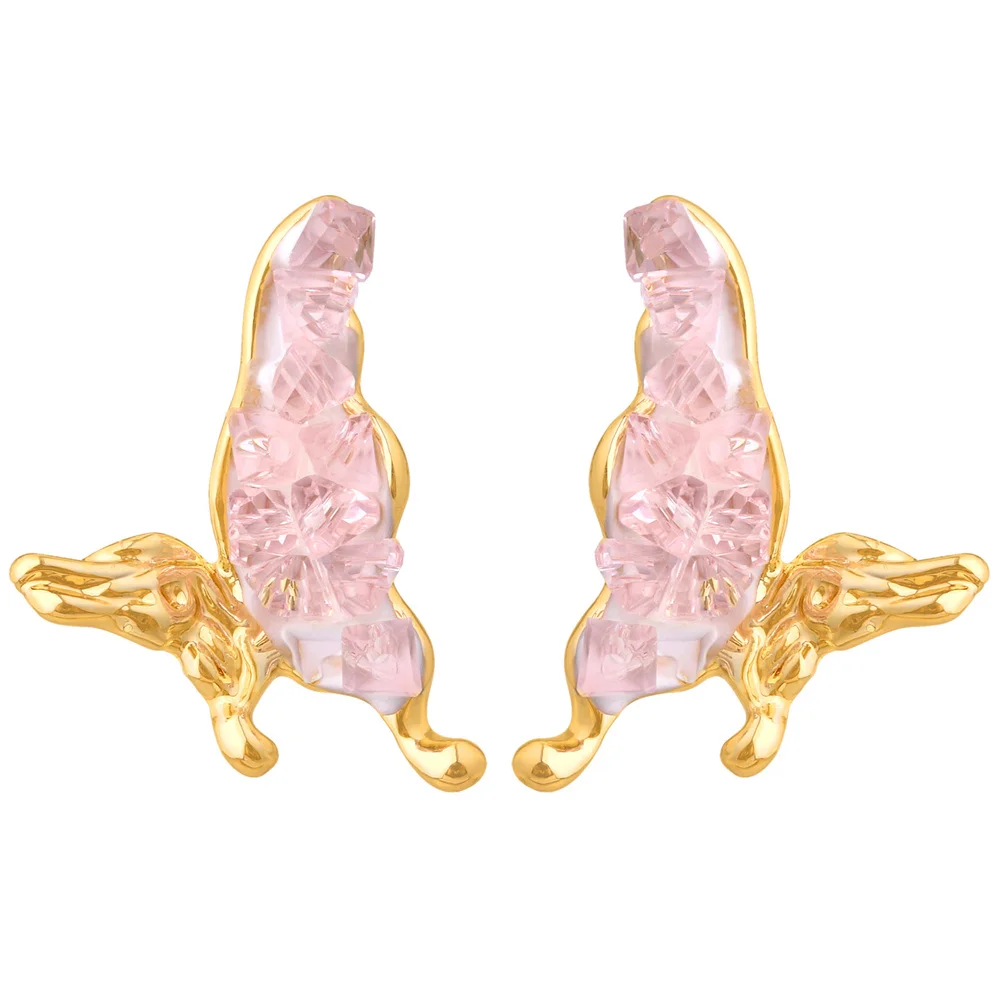 Diy Cute New In Luxury Brands Stainless Steel Stud Earring Crystal Piercing Jewelry Charm Women'S Earrings 2024 Trend Wholesale